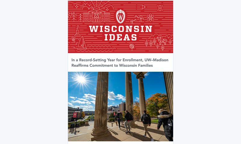 Image of Wisconsin Ideas newsletter from 2022